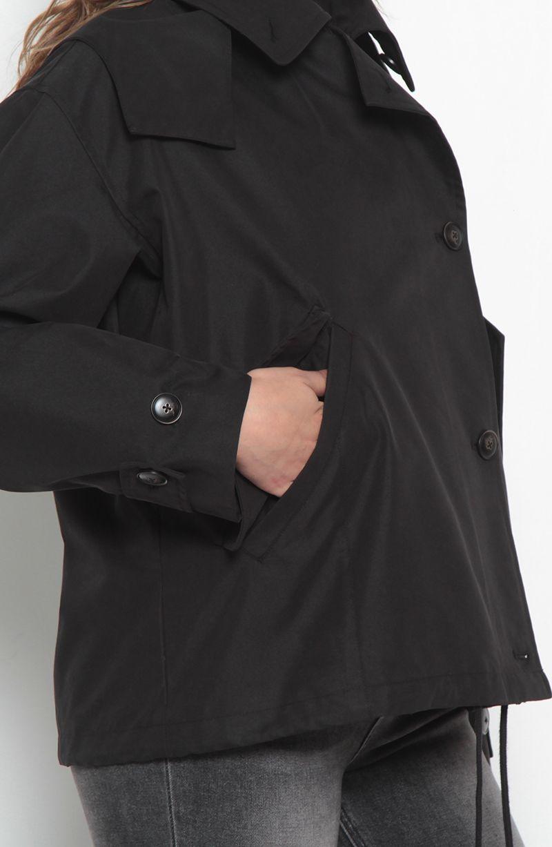 Chaqueta Manga   Larga Cruzada  Con Bolsillos-3