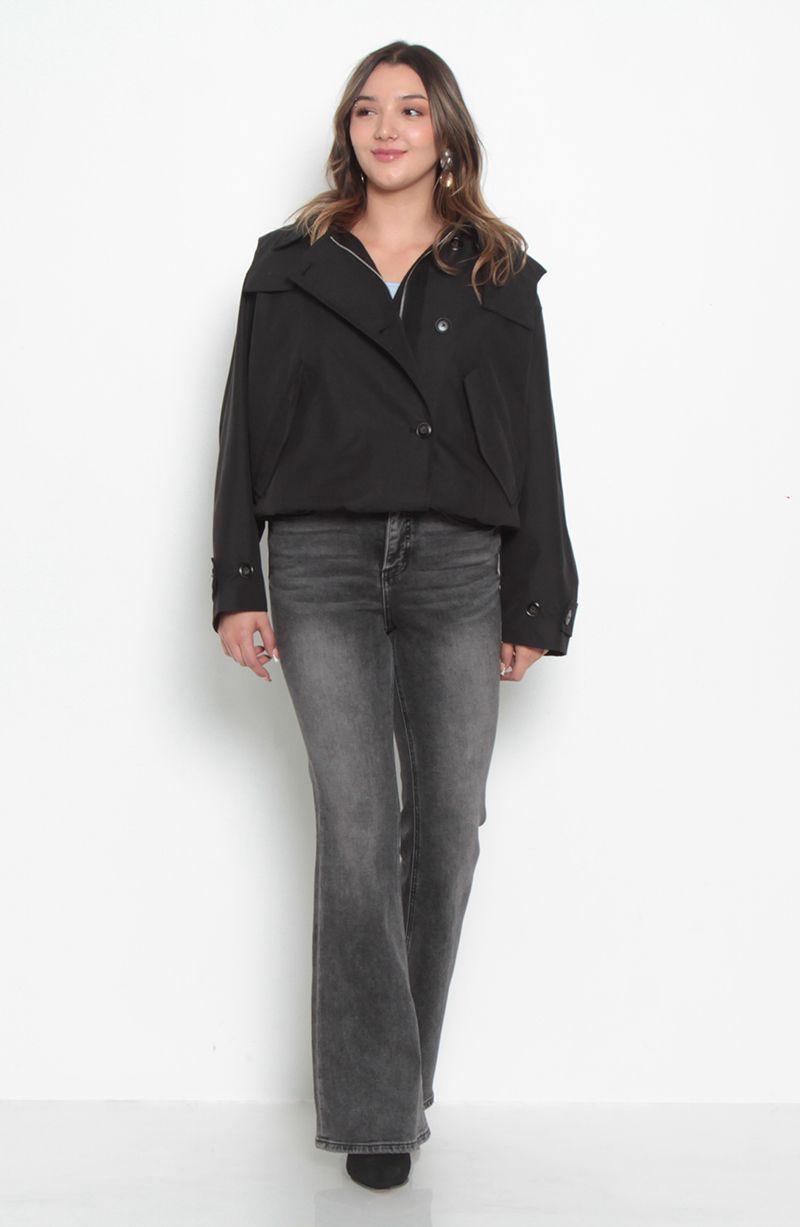 Chaqueta Manga   Larga Cruzada  Con Bolsillos-8