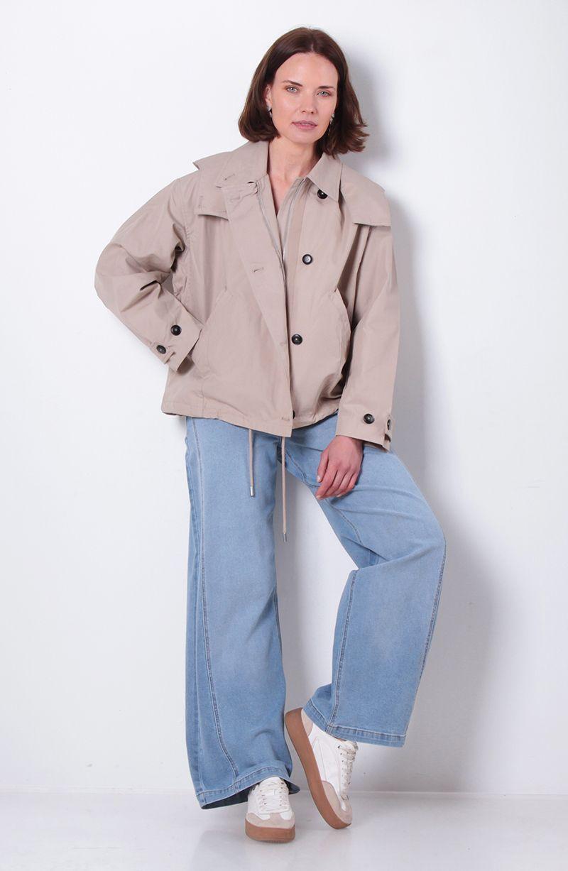 Chaqueta Manga   Larga Cruzada  Con Bolsillos-6