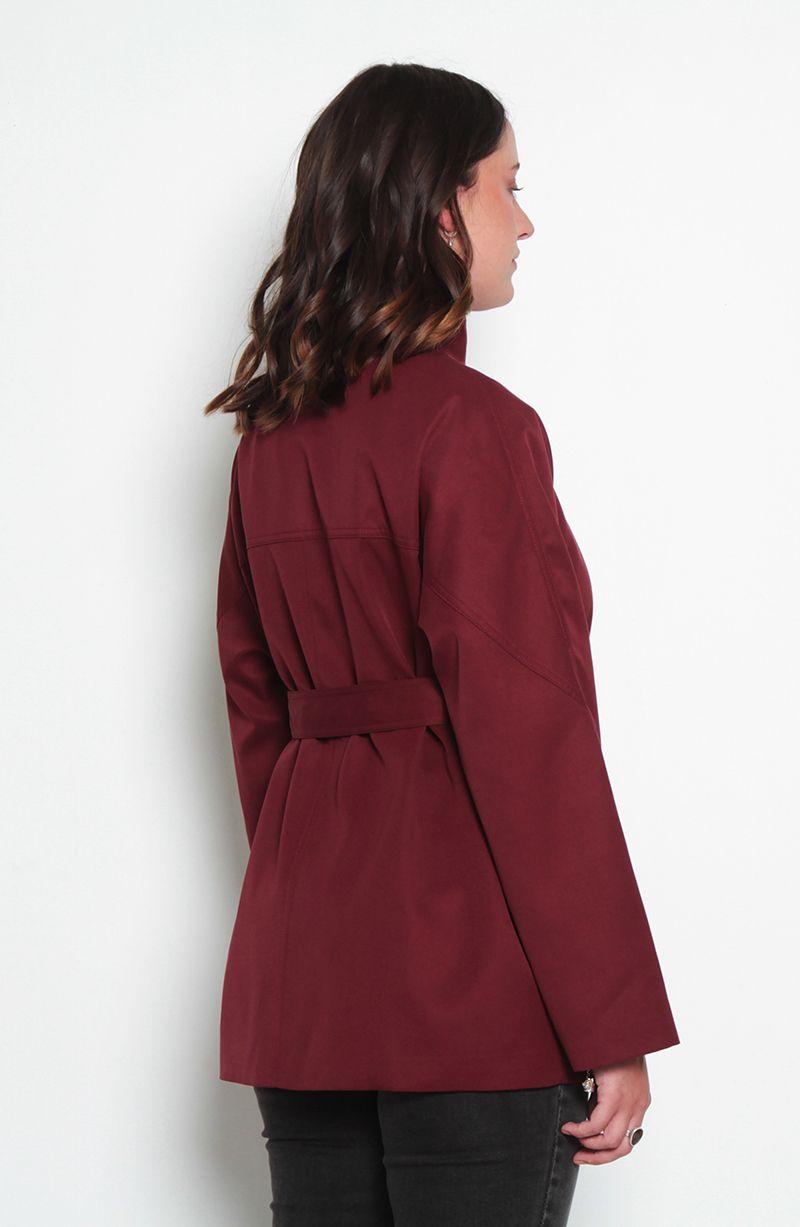 Chaqueta Manga Larga Con Lazo En Cintura-6