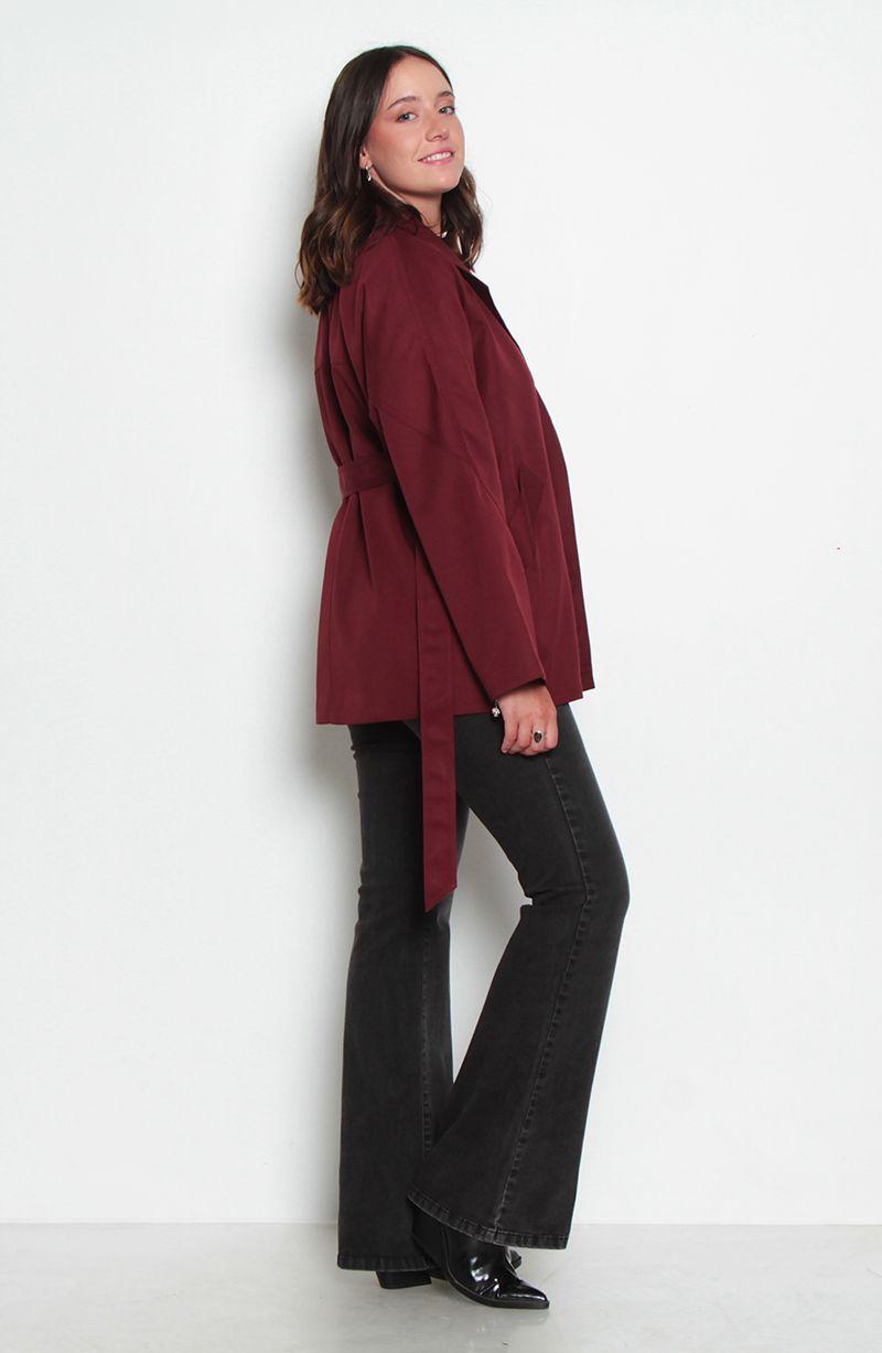 Chaqueta Manga Larga Con Lazo En Cintura-7