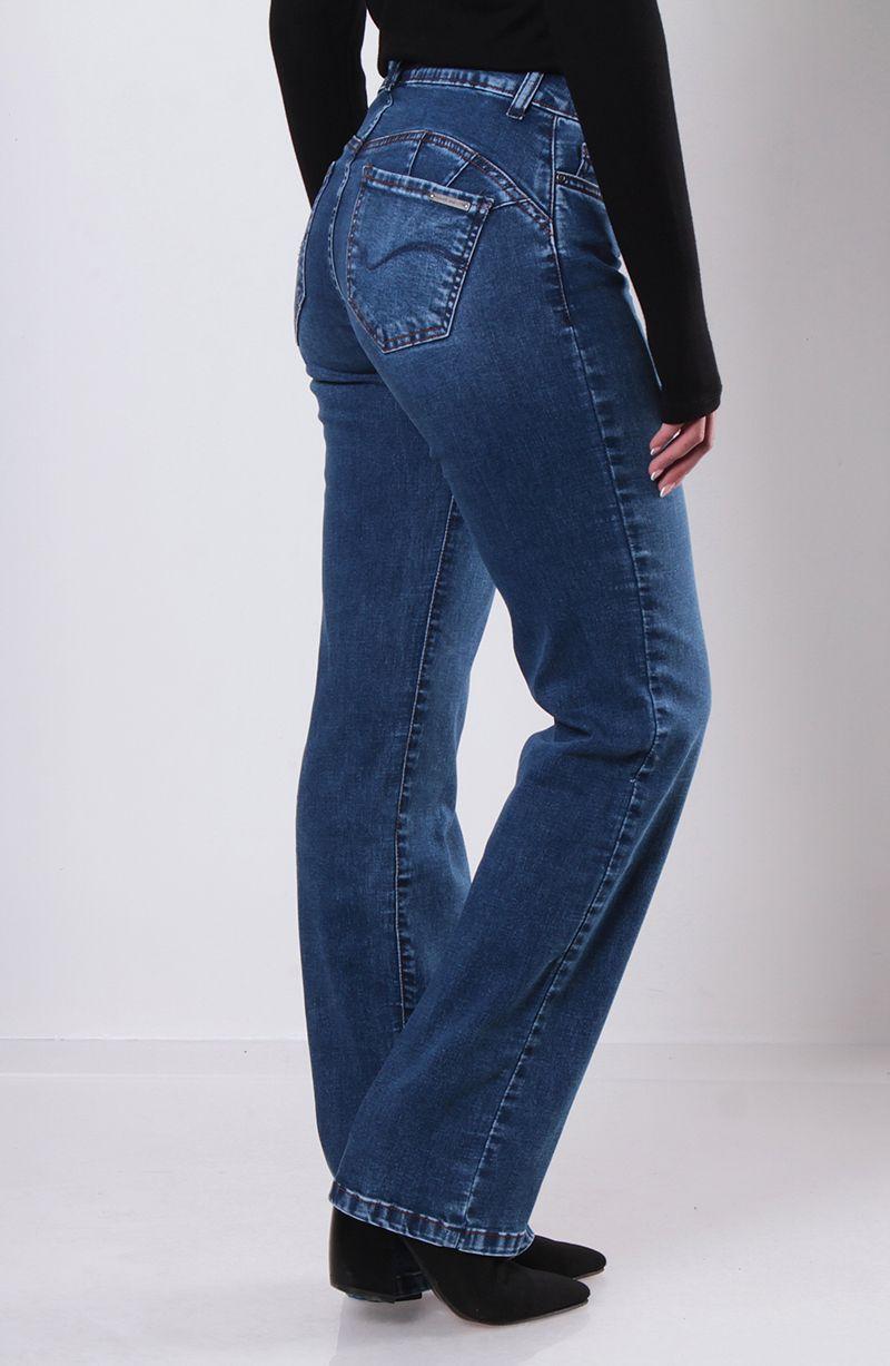 Jeans Push Up Recto Tiro Medio Pretina Basica Un Boton-6