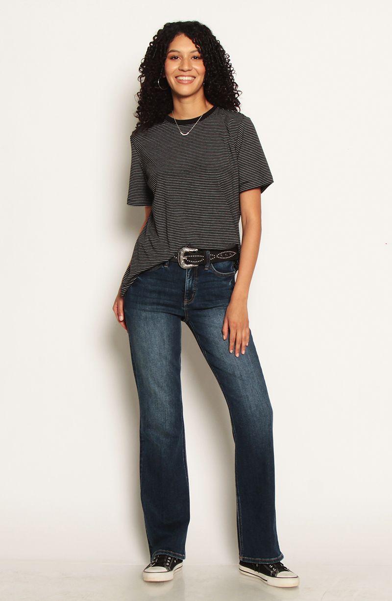 Polera Manga Corta   Listado Escote Redondo-3