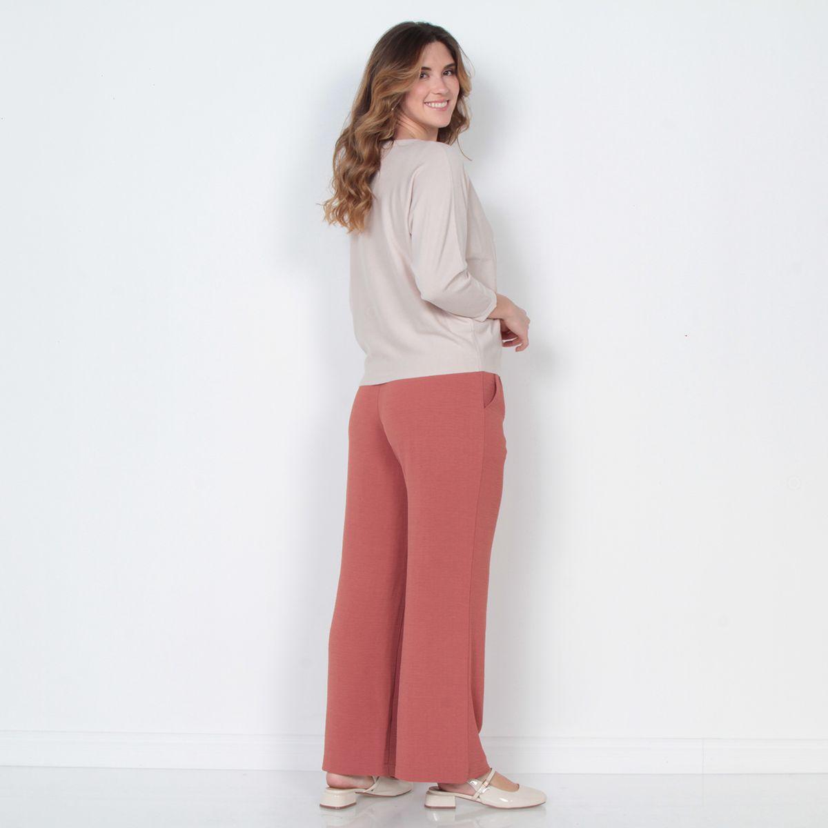 Sweater Manga 3/4 Con Sublimado Flor En Delantero Y Escote Redondo-5