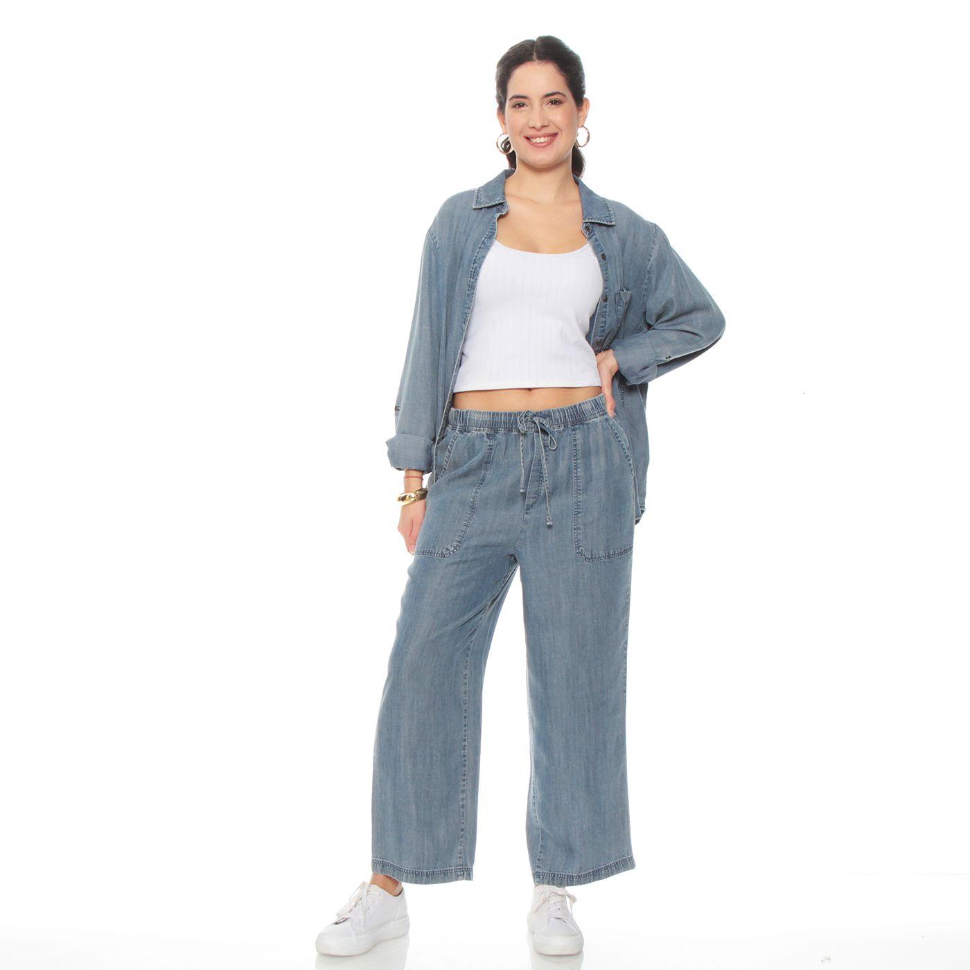Pantalon Crop Lino Lyocell Tiro Alto Pretina Elasticada-3