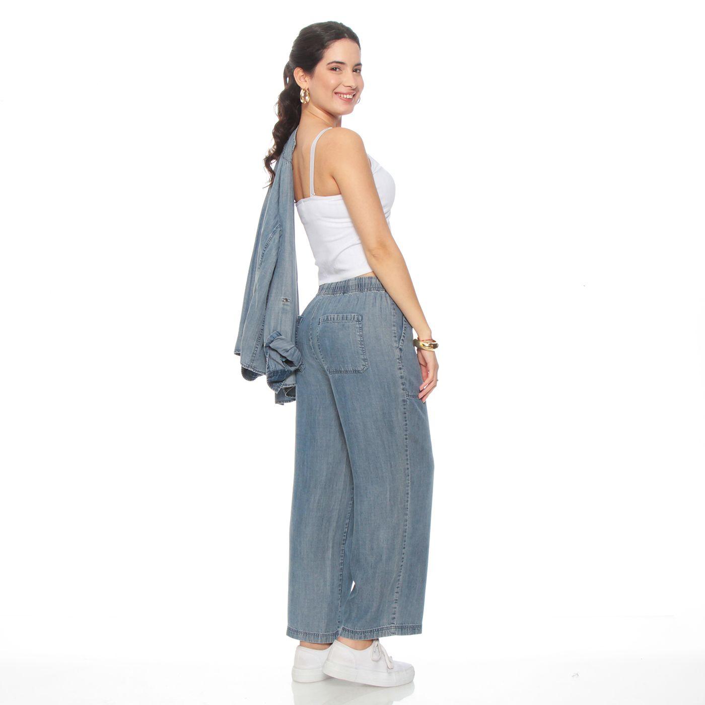 Pantalon Crop Lino Lyocell Tiro Alto Pretina Elasticada-6