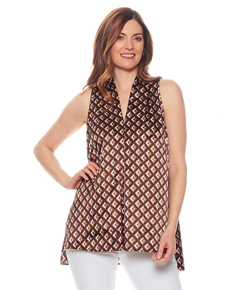 Blusa  Estampadasin Manga Escote V-0