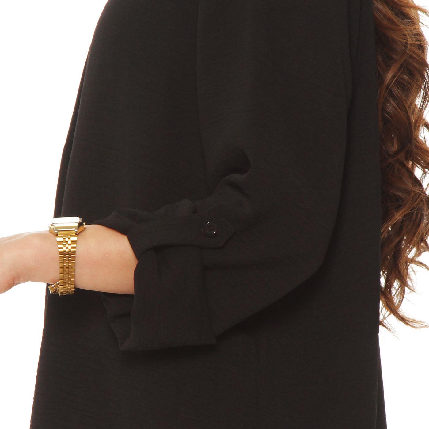 Blusa Manga Larga  Escote V Con  Cuello-2