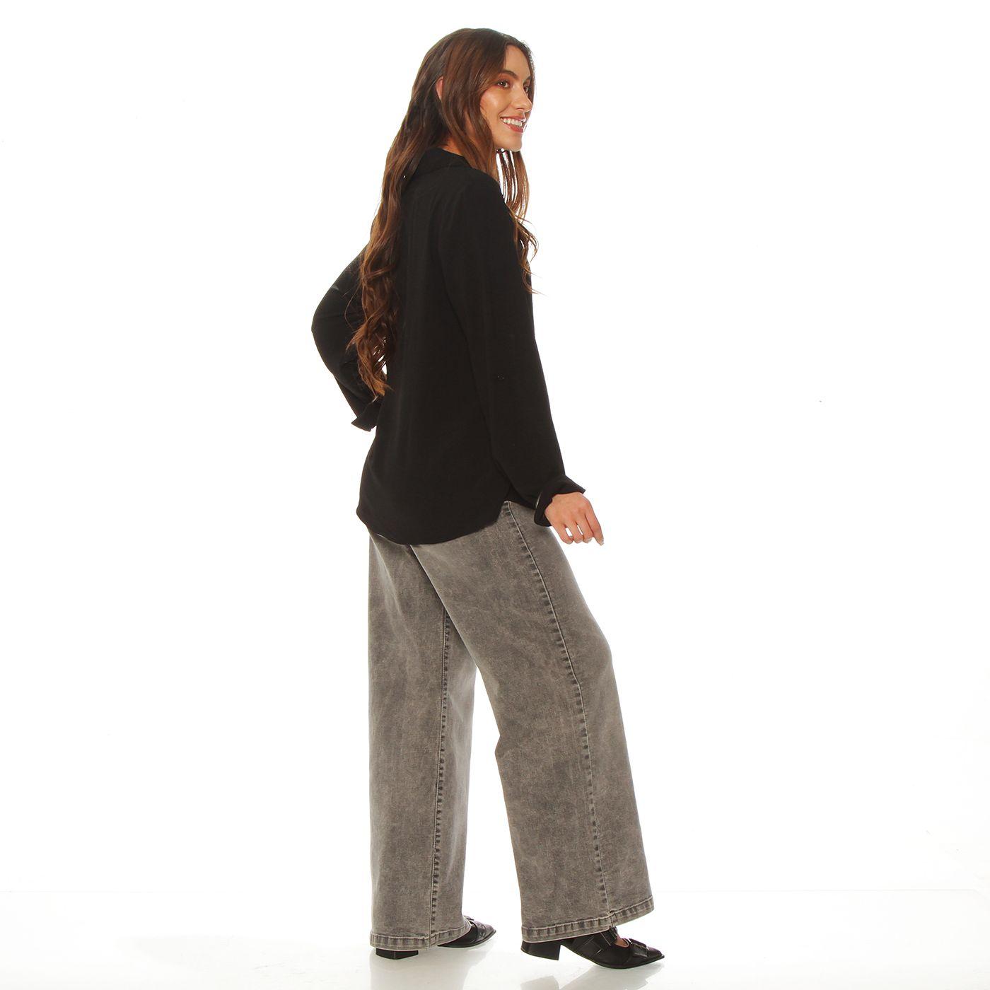 Blusa Manga Larga  Escote V Con  Cuello-6