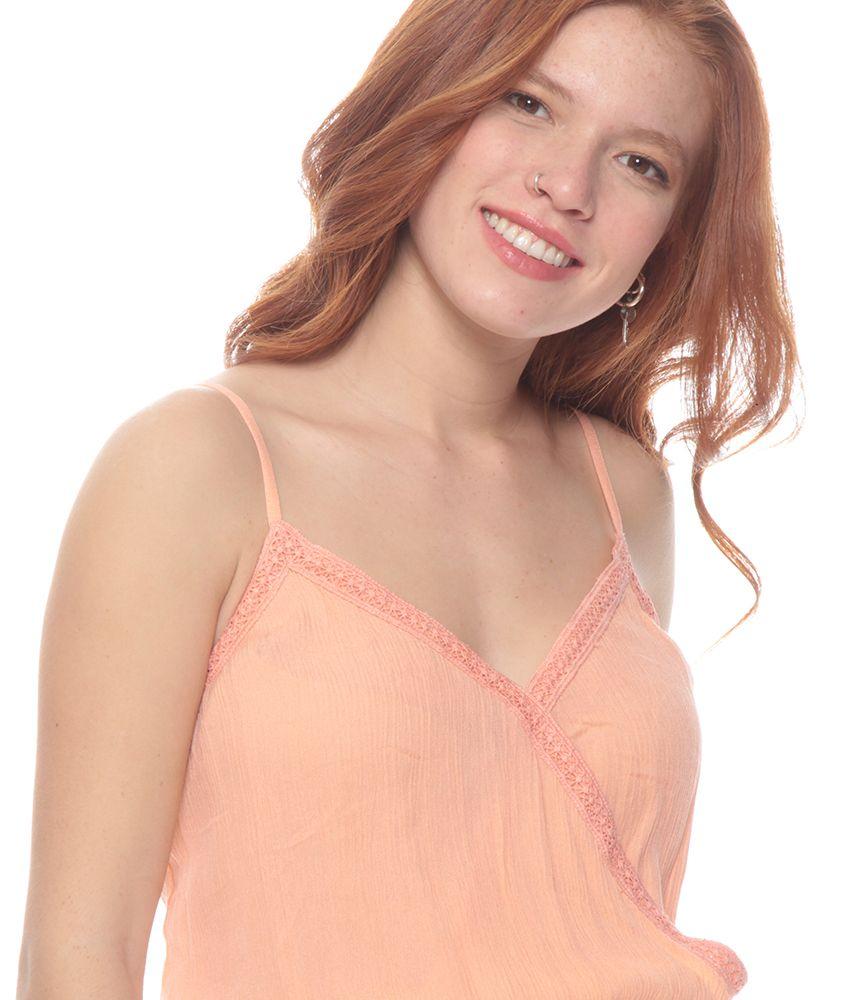 Peto Con Pabilos Solido Escote En V Cruzado-3