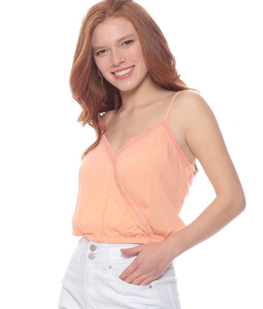 Peto Con Pabilos Solido Escote En V Cruzado-5