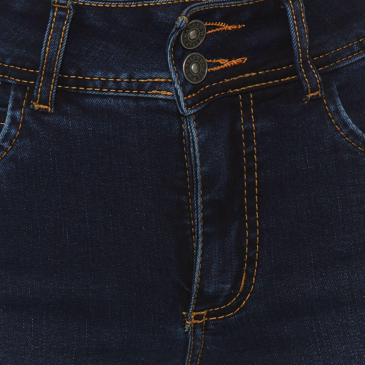 Jeans Slim Tiro Alto Push Up Pretina Media 2 Botones-4