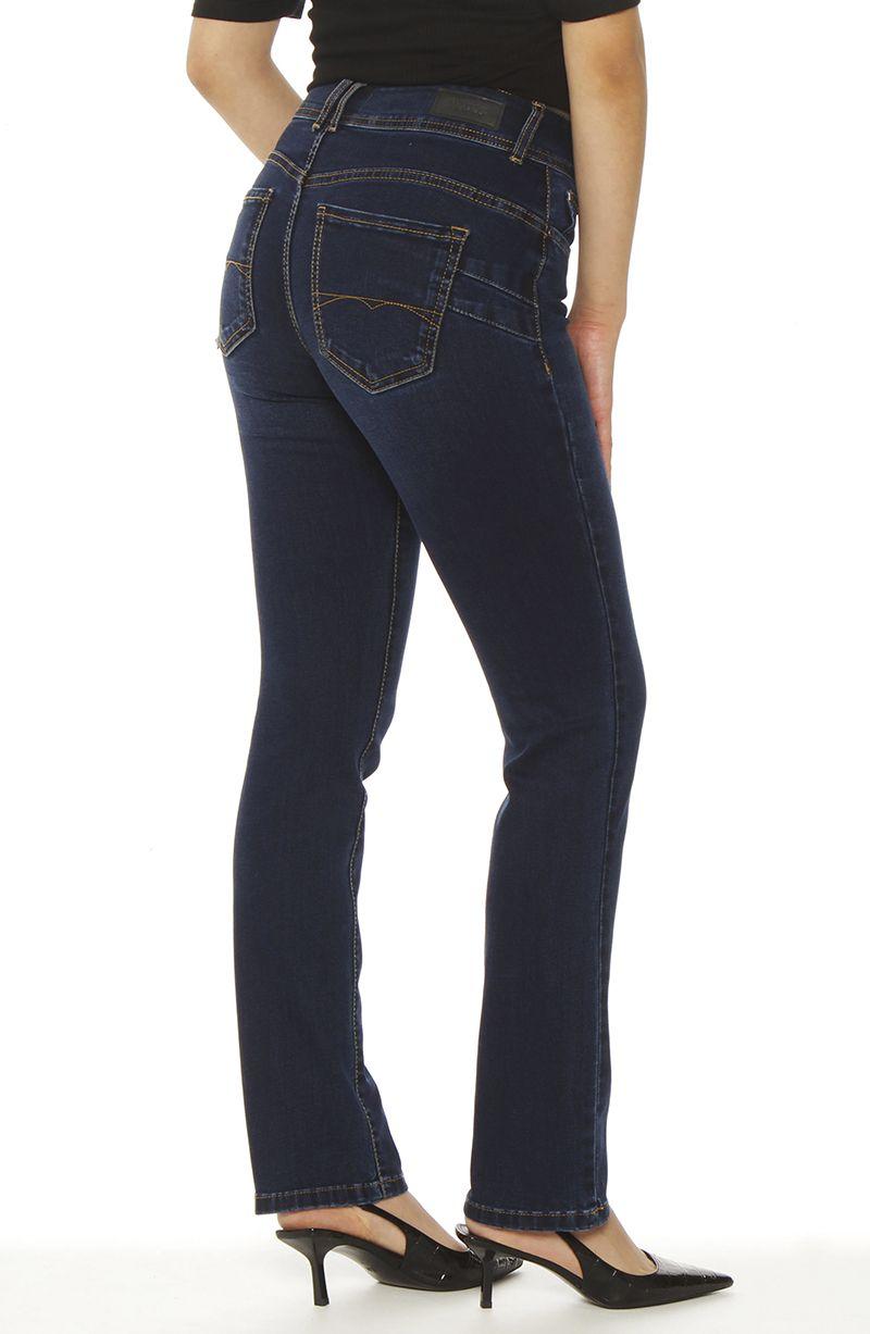 Jeans Slim Tiro Alto Push Up Pretina Media 2 Botones-5