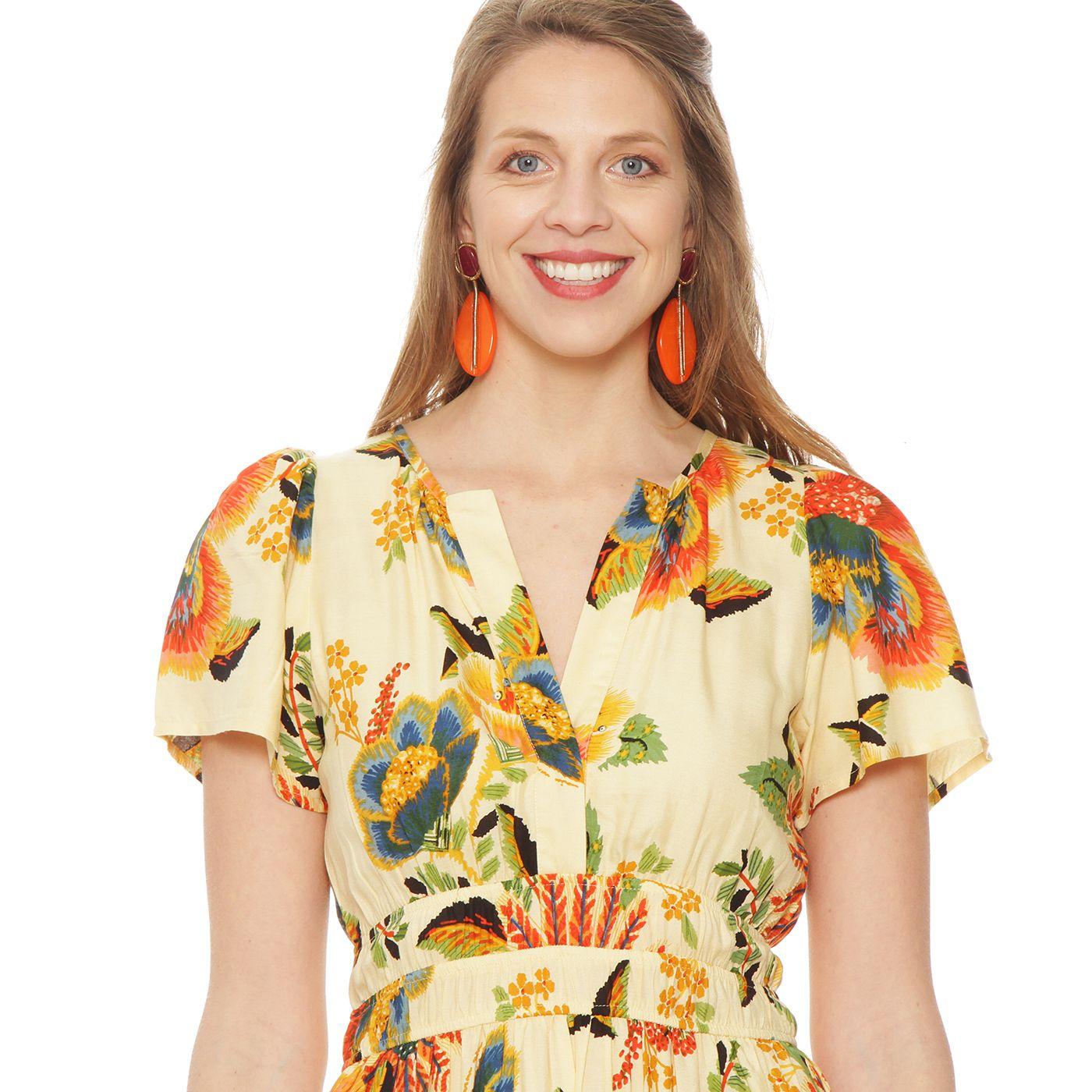 Vestido Manga Corta   Estampado Escote V-3