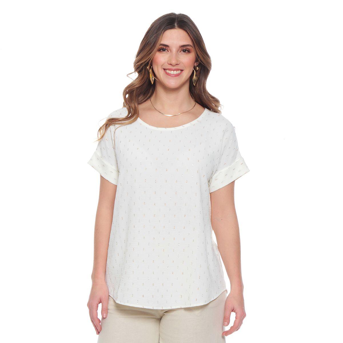 Blusa Manga Corta Escote Redondo Con Lurex-1