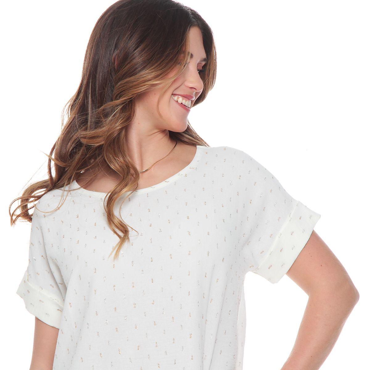 Blusa Manga Corta Escote Redondo Con Lurex-2