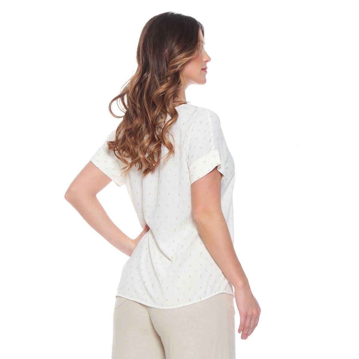 Blusa Manga Corta Escote Redondo Con Lurex-4
