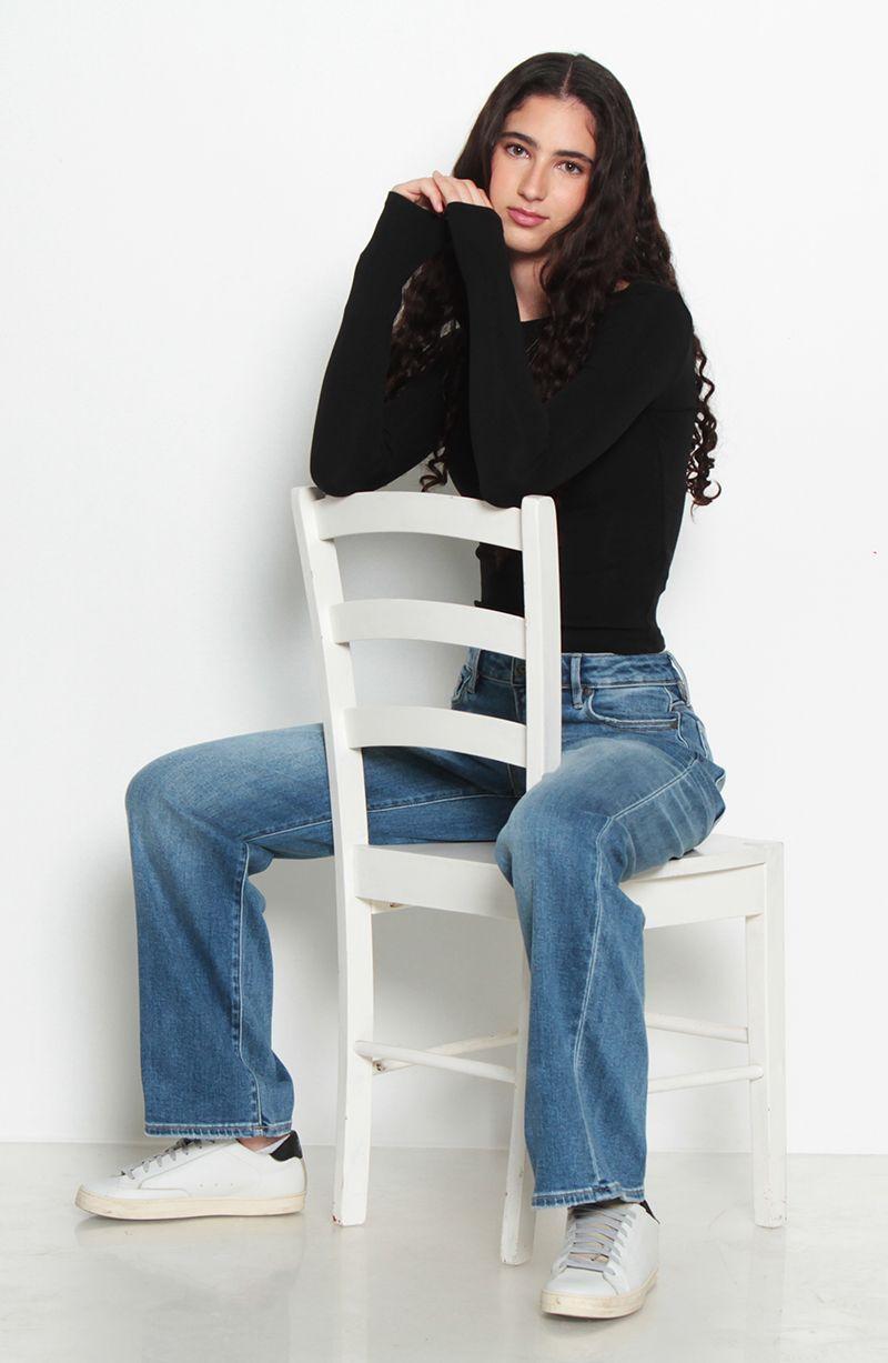 Jeans Recto Tiro    Alto Pretina   Basica 1 Boton-5