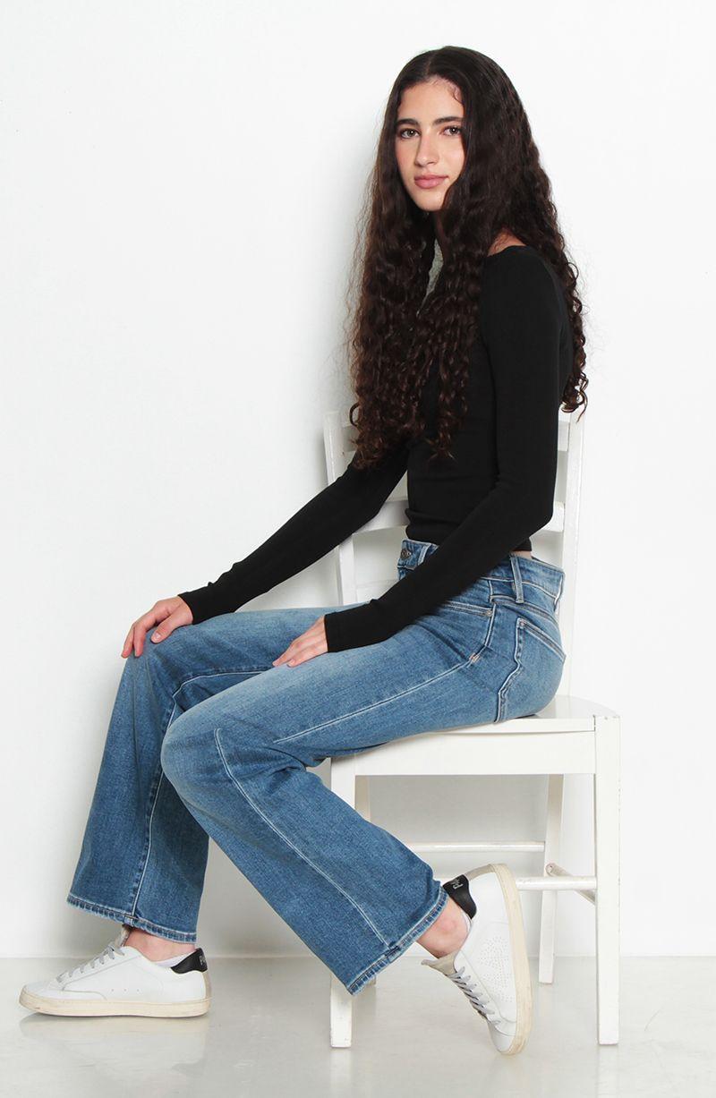 Jeans Recto Tiro    Alto Pretina   Basica 1 Boton-7