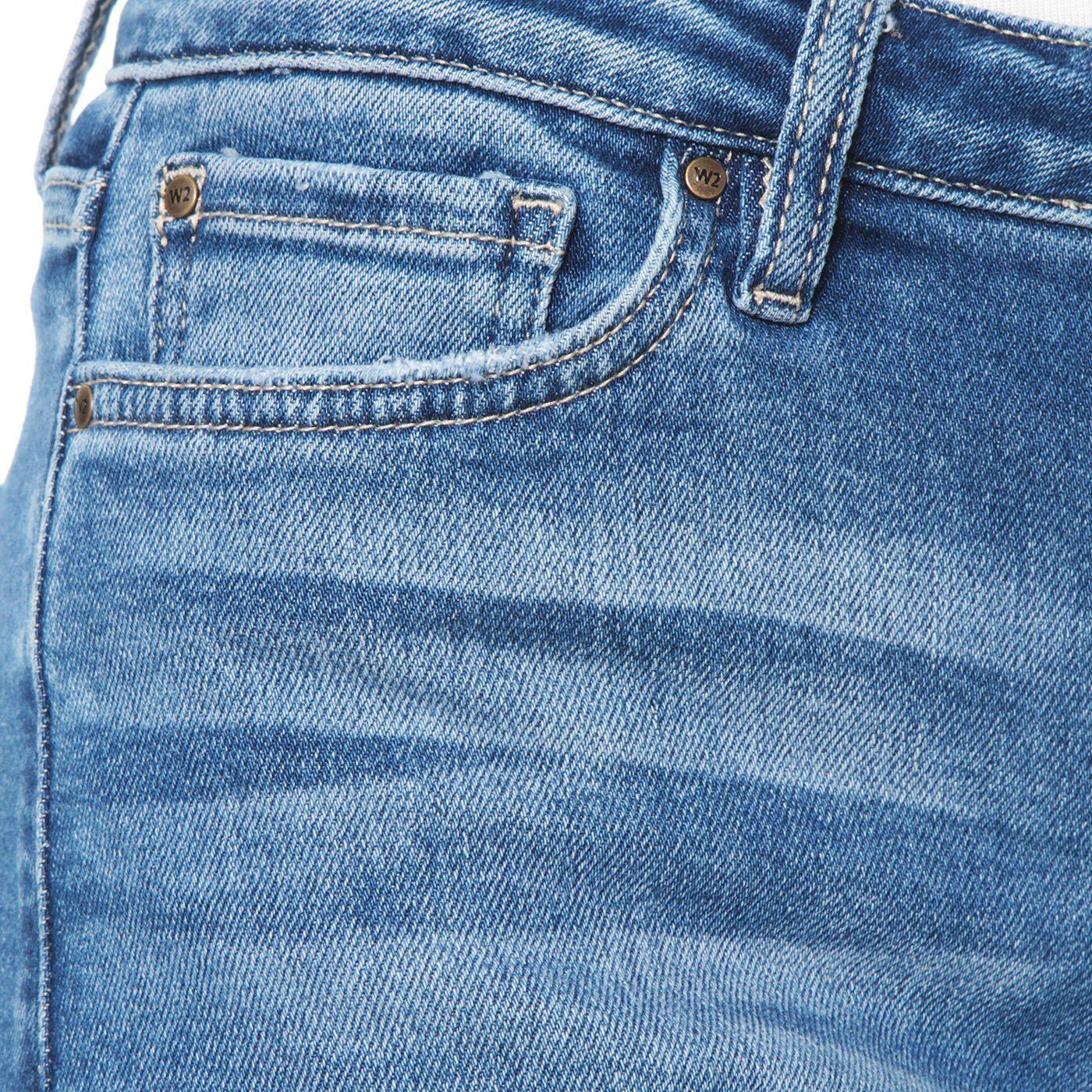 Jeans Crop Tiro Alto Pretina Basica 1  Boton-8