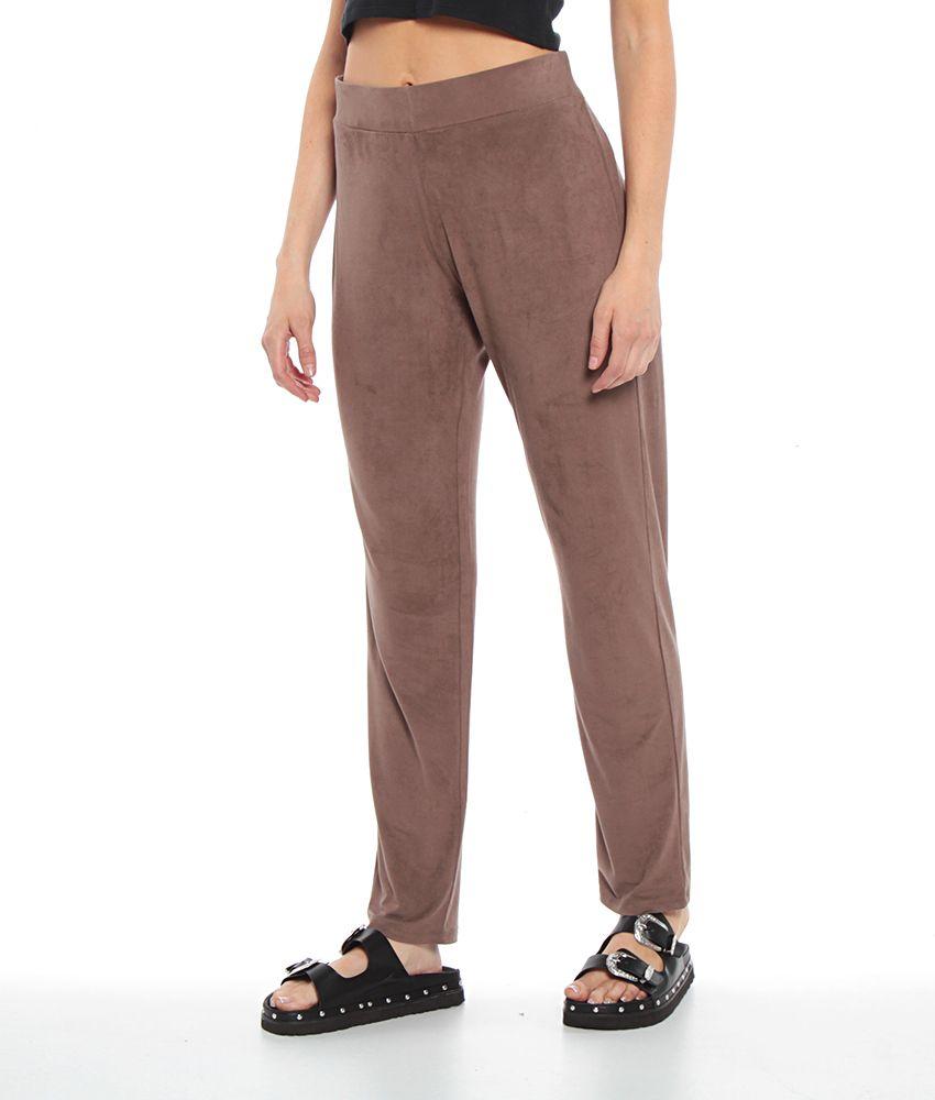 Pantalon Basico Sin Bolsillos Con Cintura Elasticada-4