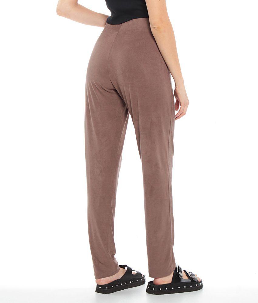 Pantalon Basico Sin Bolsillos Con Cintura Elasticada-2
