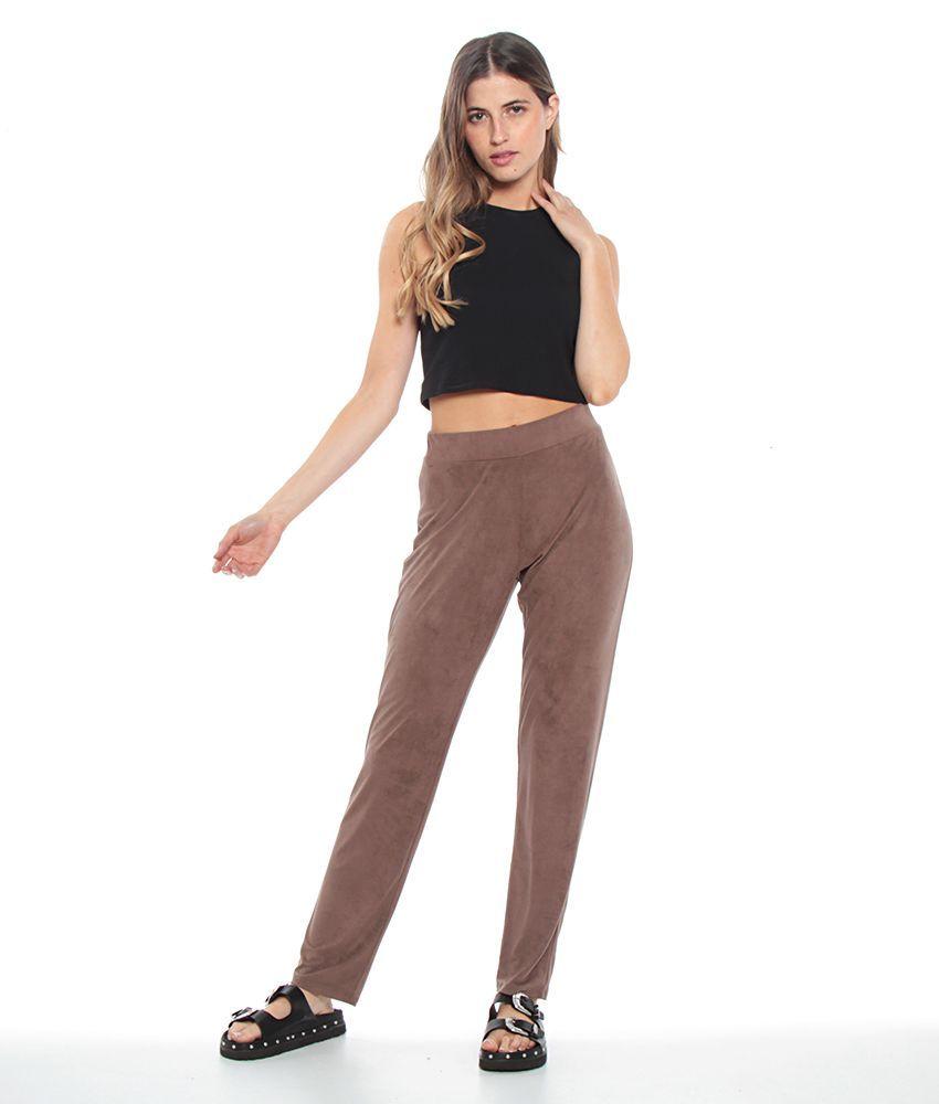 Pantalon Basico Sin Bolsillos Con Cintura Elasticada-5