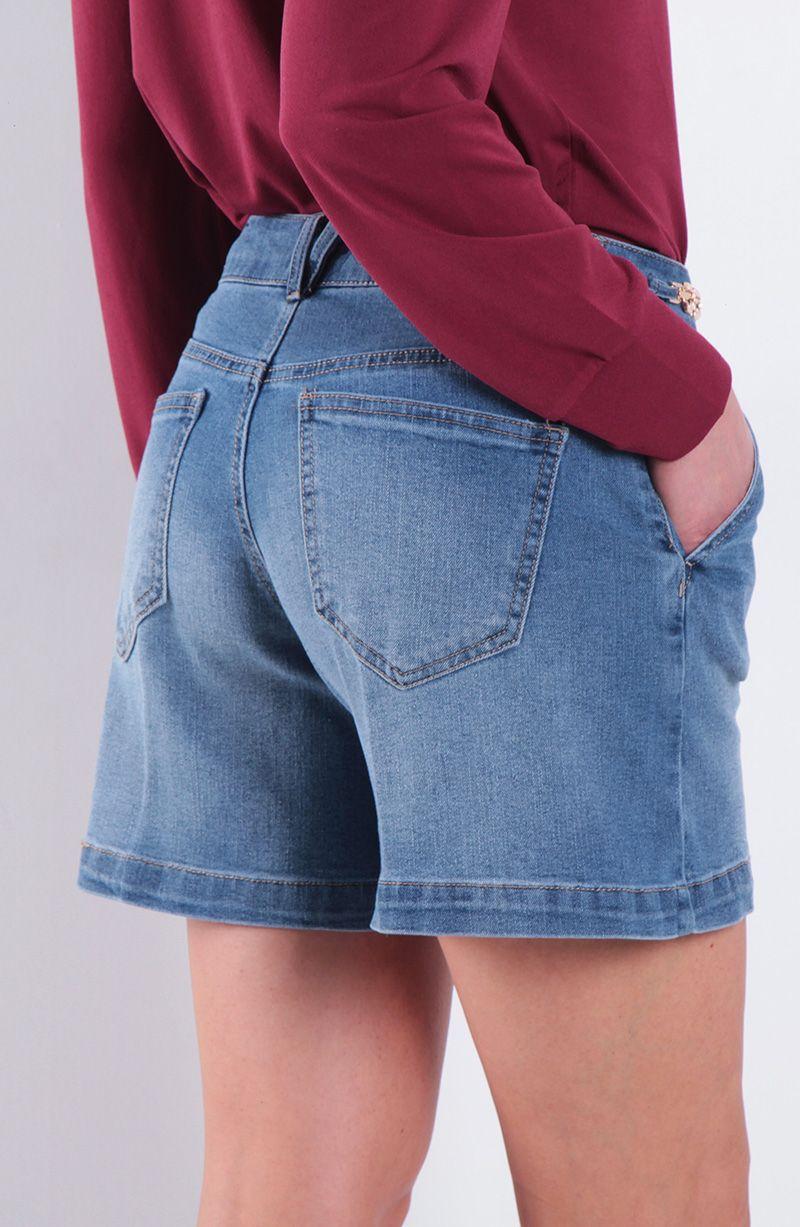 Short Tiro Alto Pretina Basica 1 Boton Con Aplicacion En Pretina-3