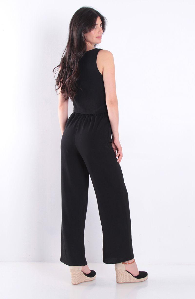 Blusa Sin Manga Abotonada En Delantero Escote V-2