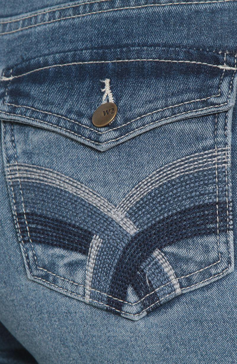 Jeans Recto Tiro Medio Pretina Baica 1 Boton Con Tapateas En Bolsillo-2