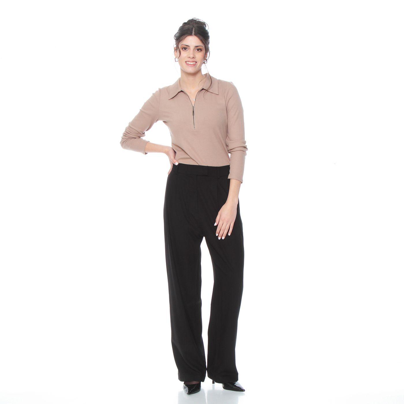 Pantalon Recto Tiro Alto Pretina Pasada-3