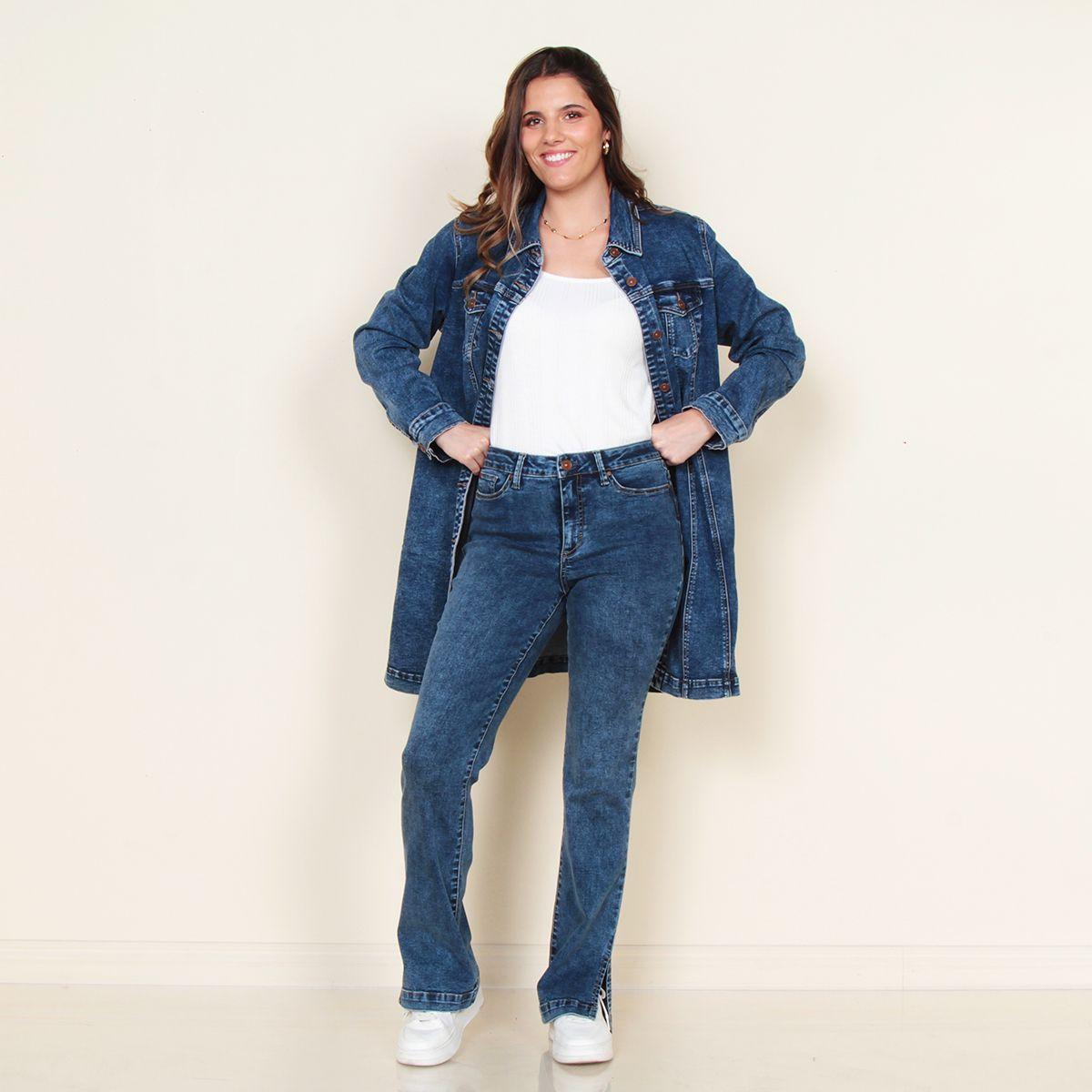 Jeans Recto Tiro Alto Pretina Basica 1 Boton Detalle Parte Baja-6