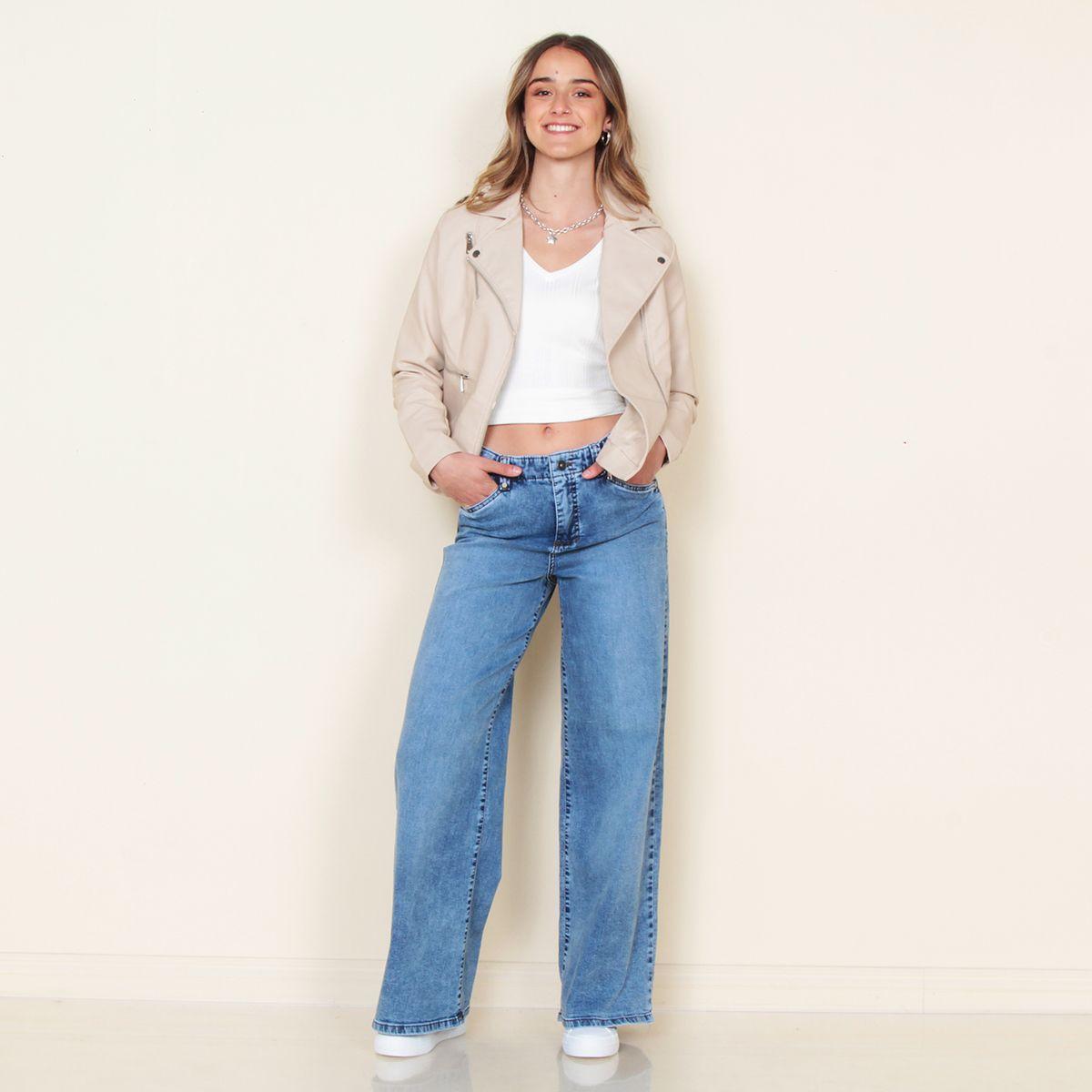 Chaqueta Manga Larga Cuero Ecologico Con Cierre-5