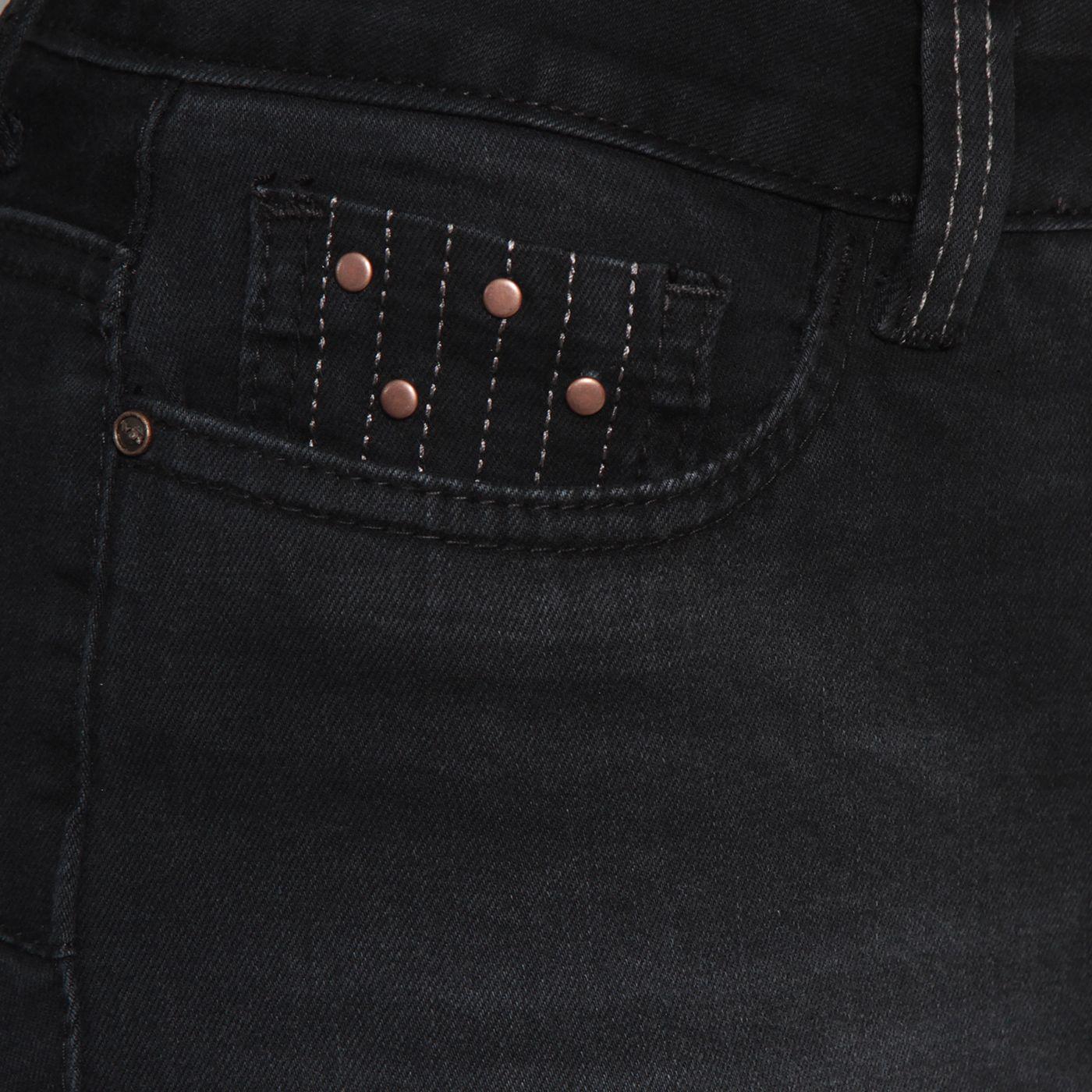 Jeans Tiro Alto Flare  Pretina Basica Un Boton-2