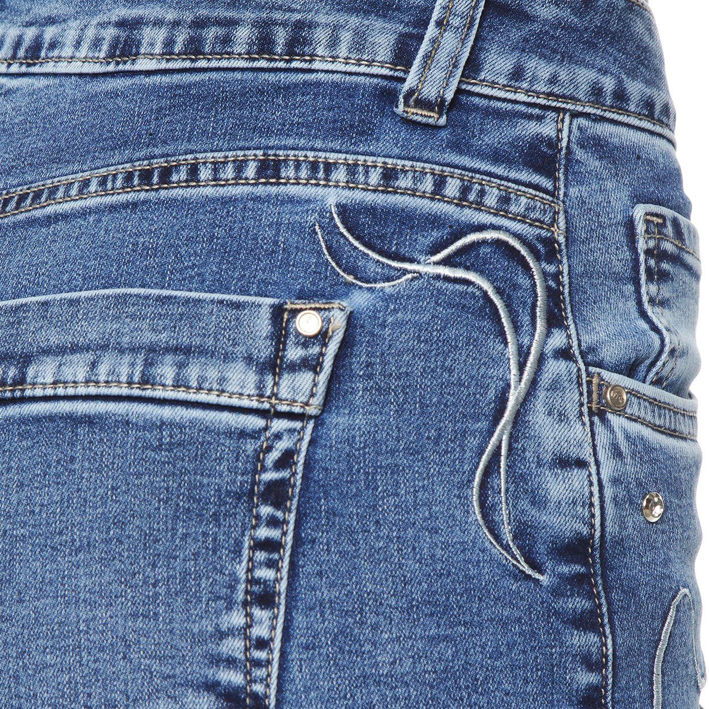 Jeans Recto Tiro Alto Pretina Basic 1 Boton Aplicacion Bordado Y Stras-6