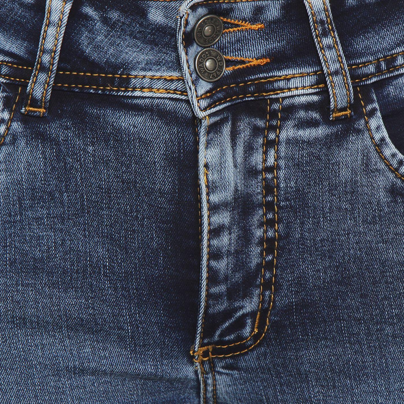 Jeans Slim Tiro Alto  Push Up  Pretina Media 2 Botones-7