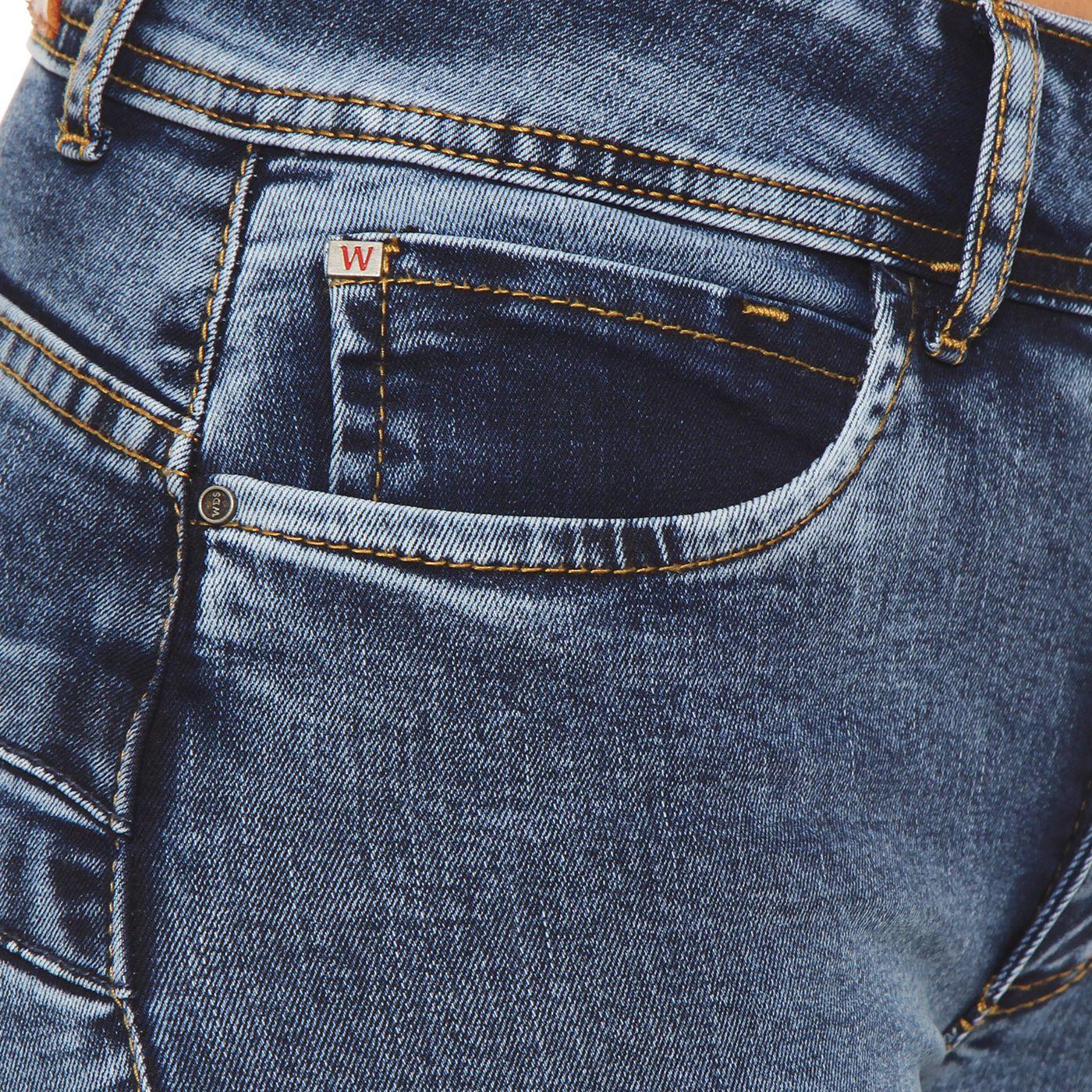Jeans Slim Tiro Alto  Push Up  Pretina Media 2 Botones-8