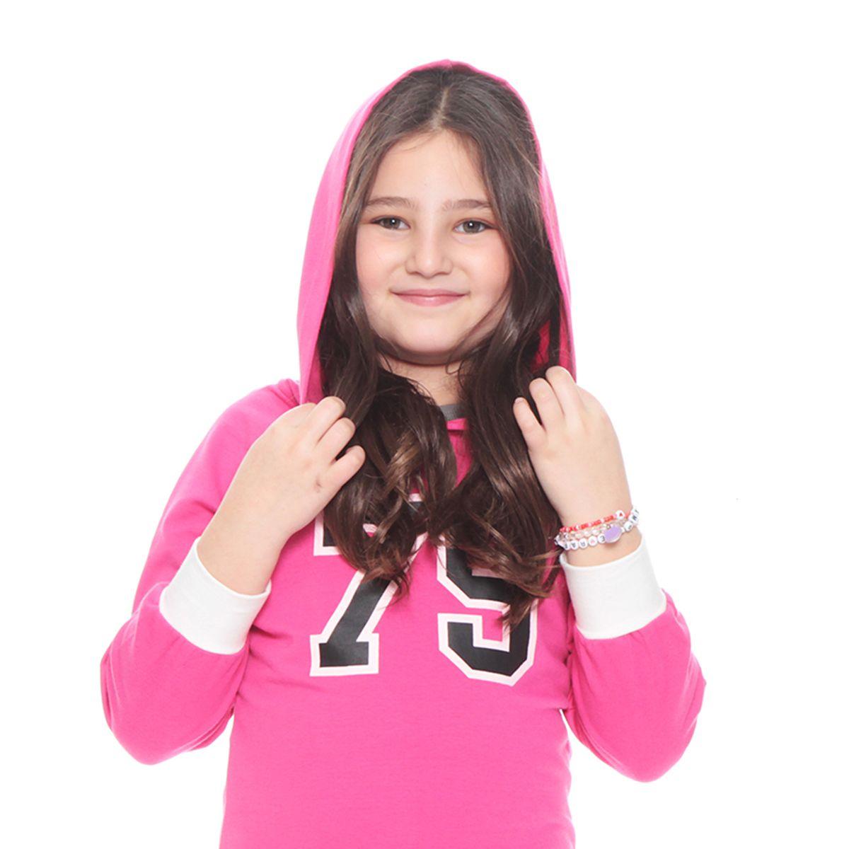 Poleron Infantil Con Gorro Estampado De Numero-5