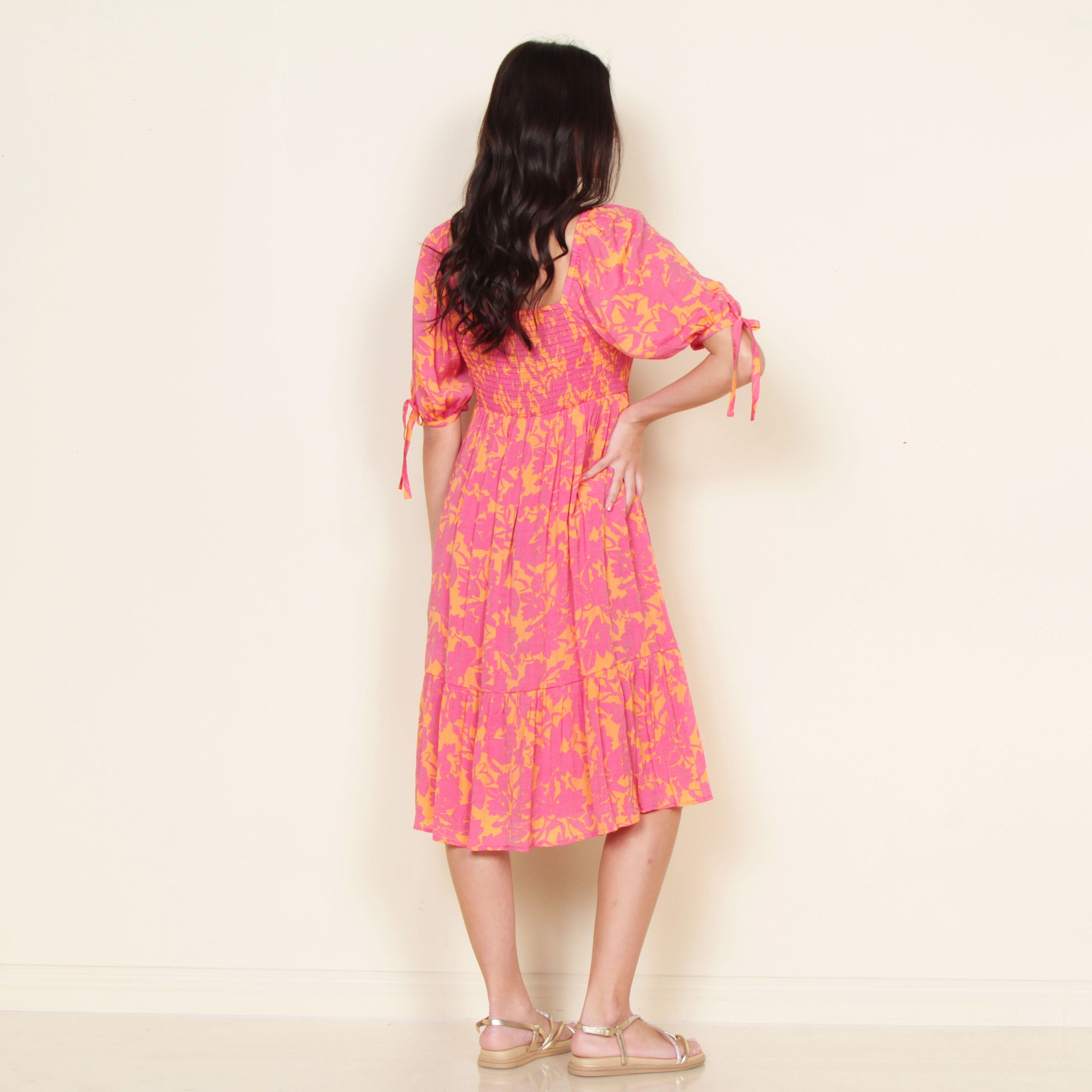 Vestido Manga Corta Estampada-1