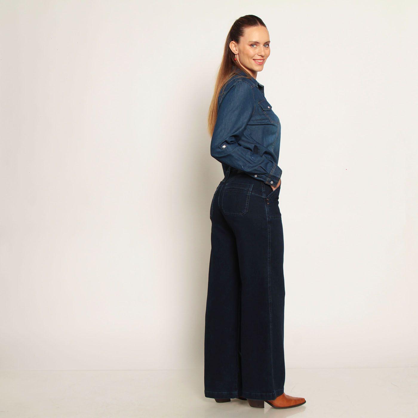 Jeans Cargo Recto Tiro Alto Pretina Un Boton-4