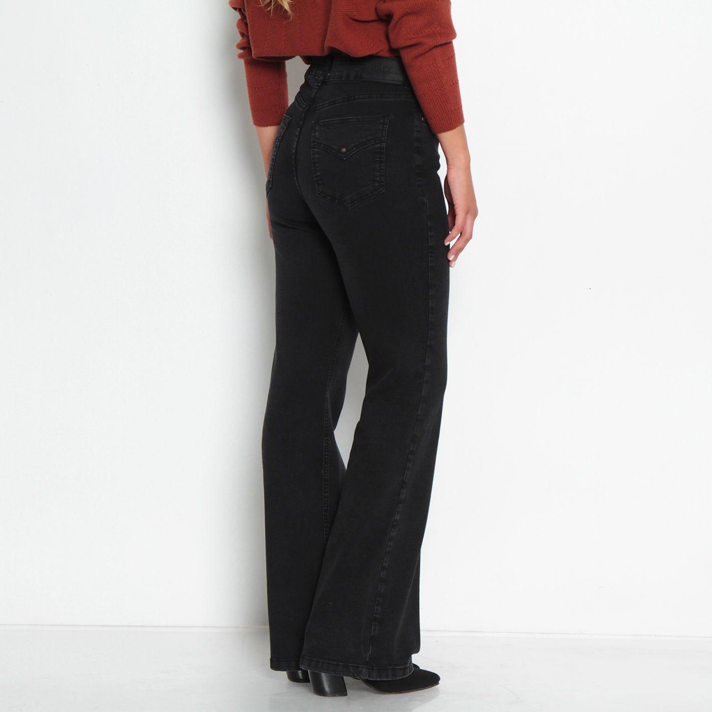 Jeans Tiro Alto Pretina   Basica Un Boton Pierna Recta-3