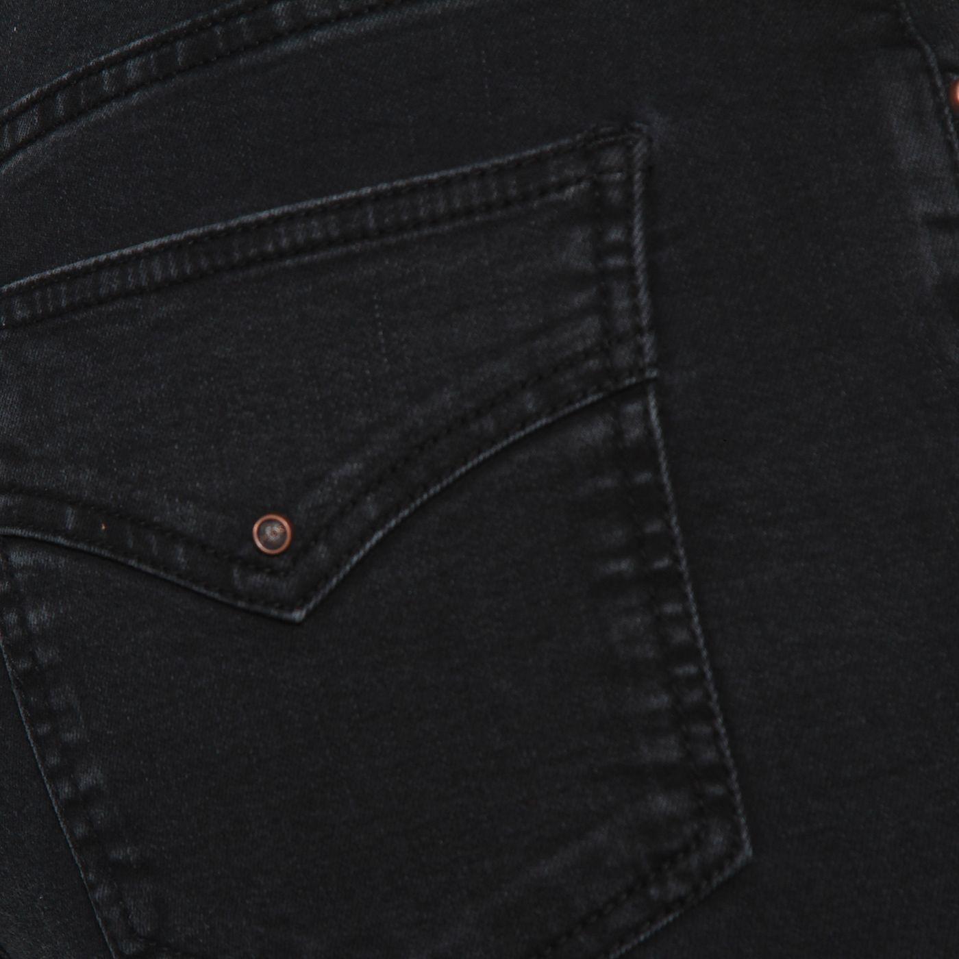 Jeans Tiro Alto Pretina   Basica Un Boton Pierna Recta-7