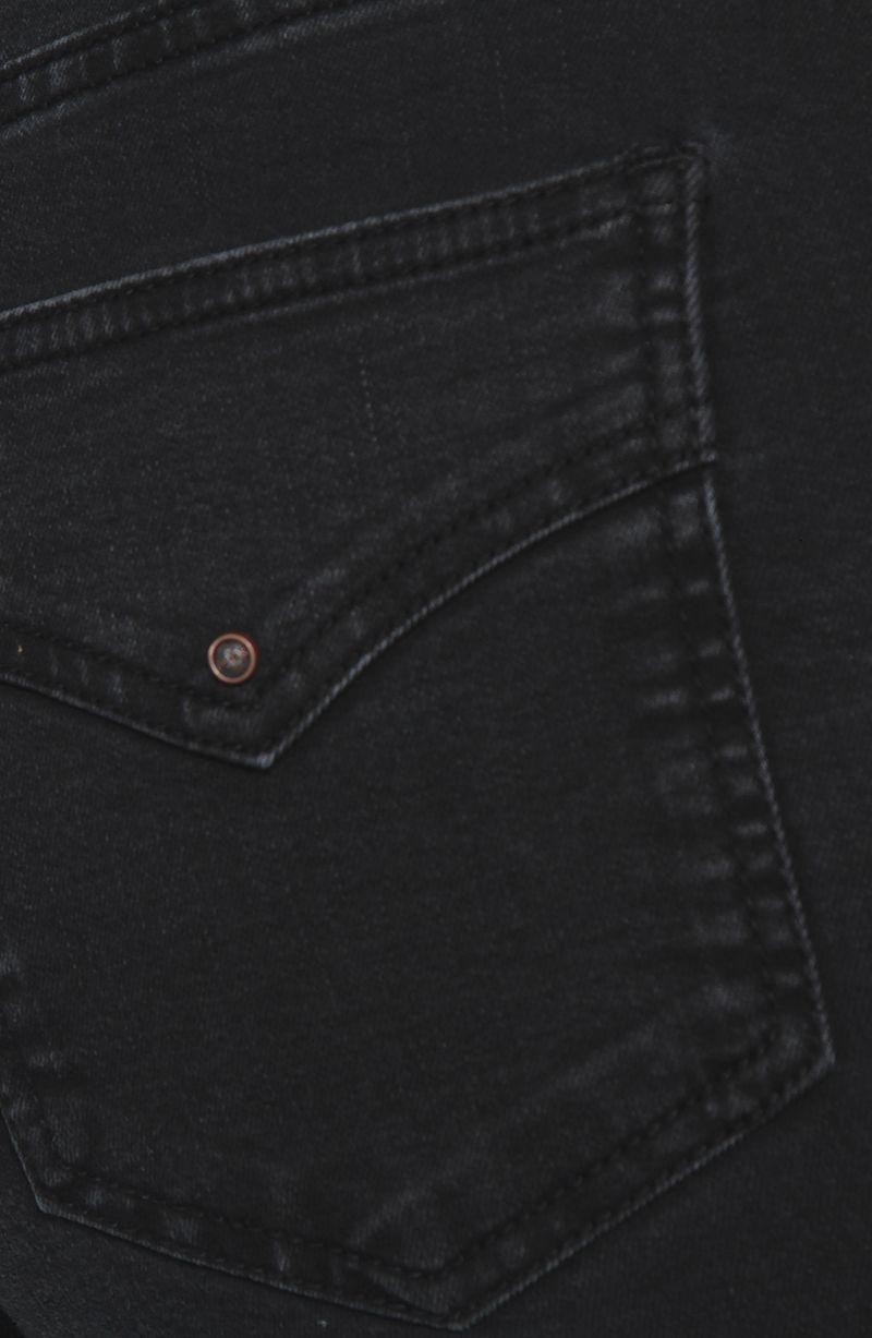 Jeans Tiro Alto Pretina   Basica Un Boton Pierna Recta-5