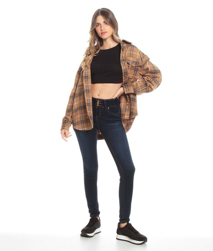 Polera Corta Manga Larga Solida Escote Redondo-3