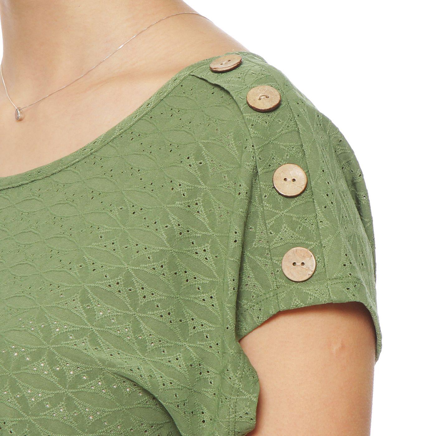 Polera Con Textura Manga Corta Escote Redondo-1