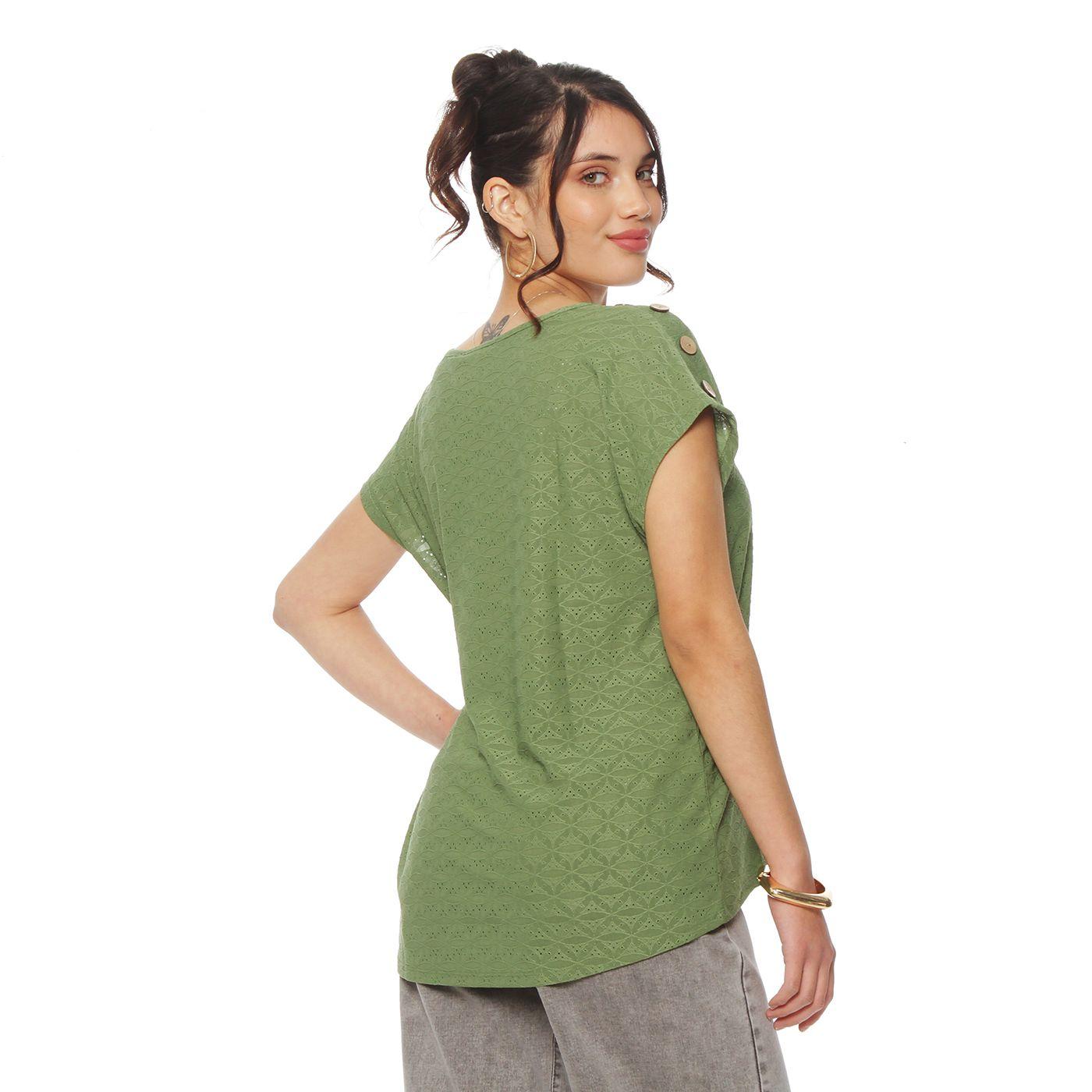 Polera Con Textura Manga Corta Escote Redondo-5