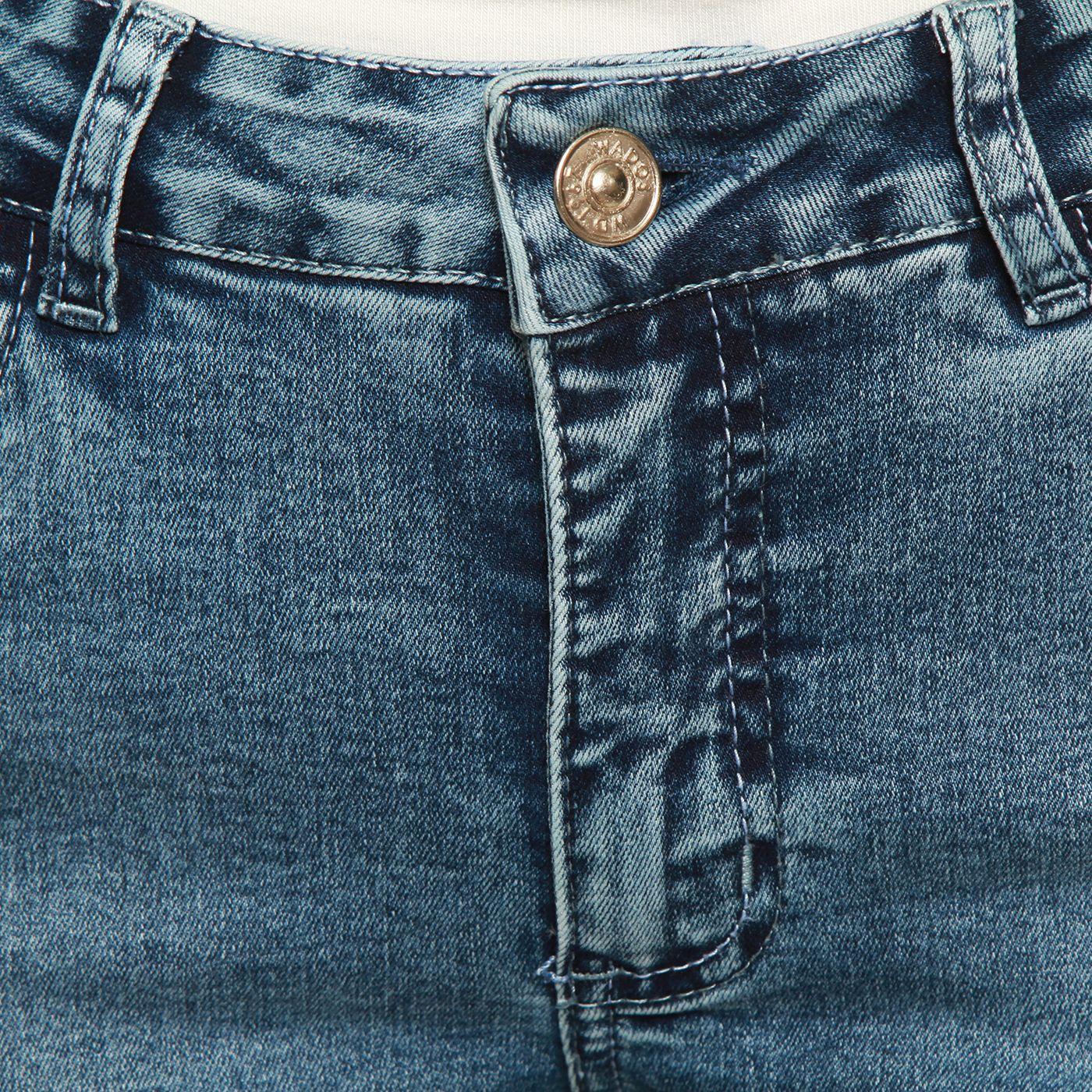 Jeans Recto Tiro Alto     Tapetas Falsas Pretina 1 Boton-6