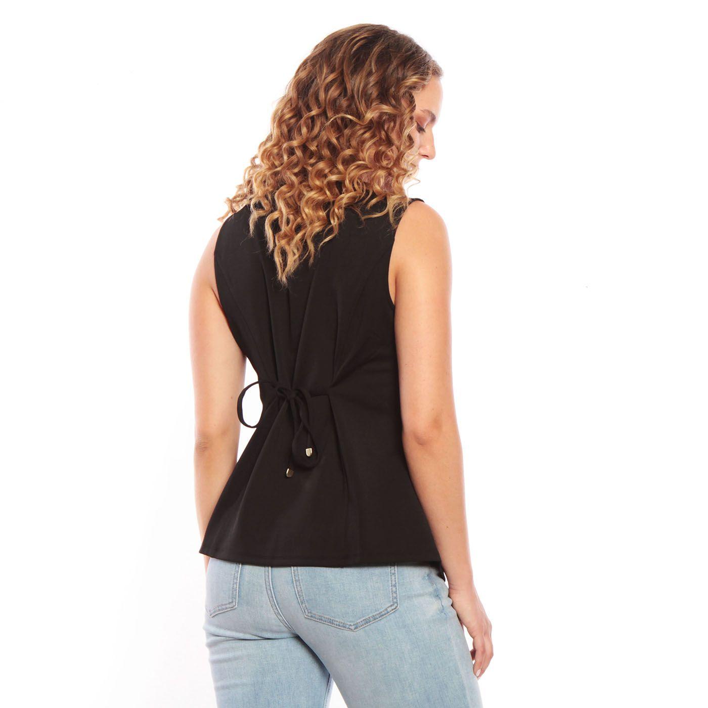 Vest Escote Redondo Y Botones Dorado-4