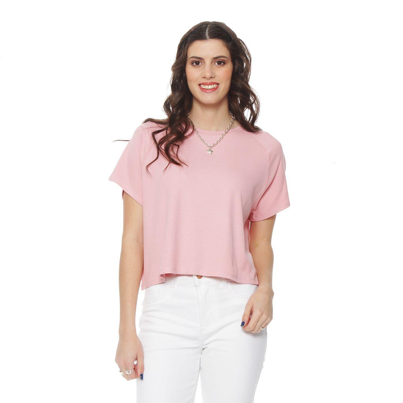 Polera Manga Corta Solida Escote Redondo-0