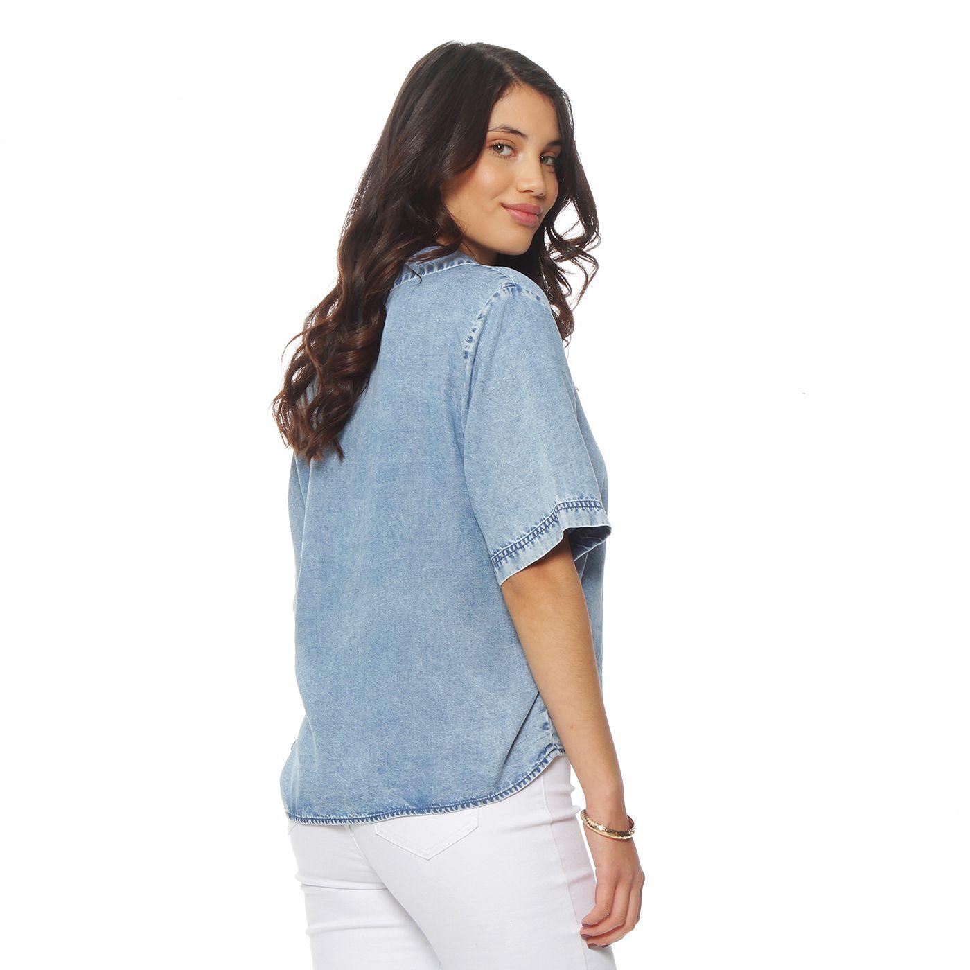 Blusa Manga  Corta Lyocell Escote V-5